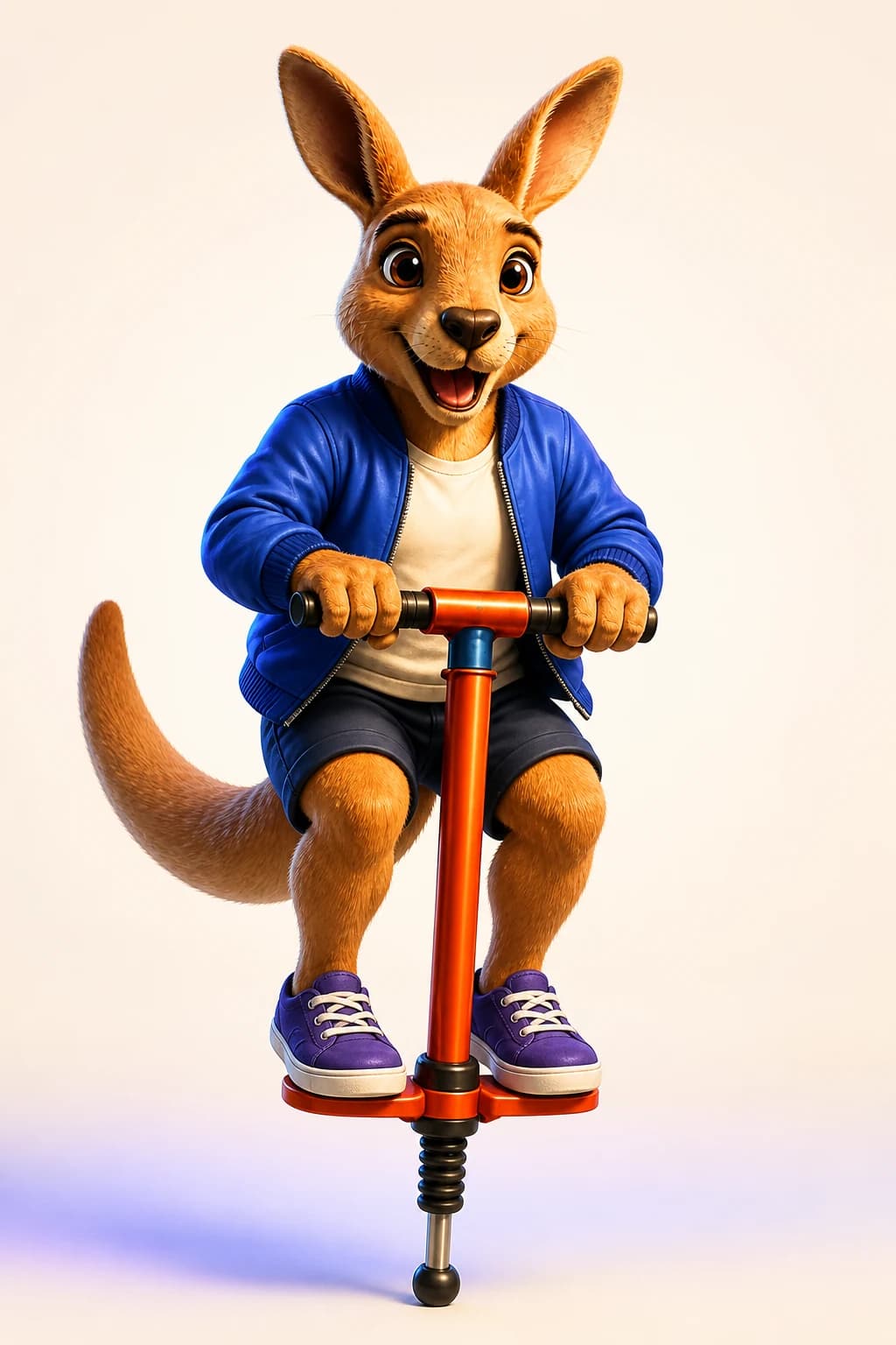 Pogo riding a pogo stick
